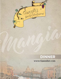 Restaurant Menu Giannillis I